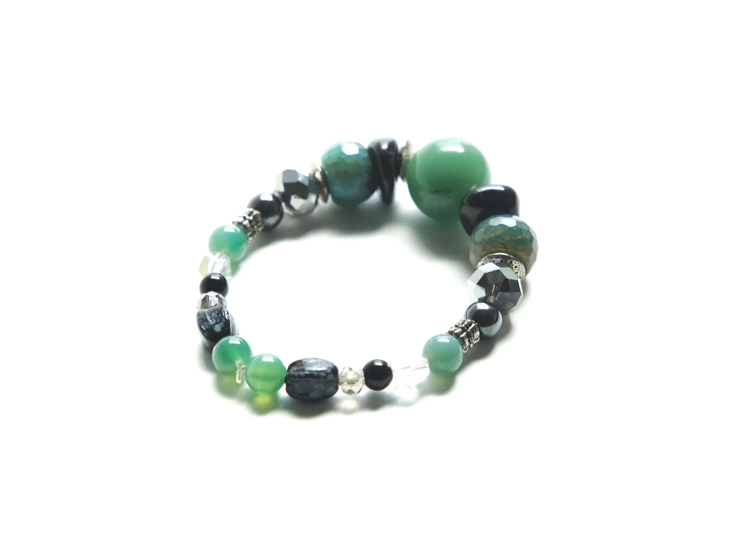 Aventurine & Black Onyx - Agate Bracelet — Inner Peace Jewelry by